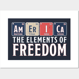 America The Elements of Freedom Periodic Table 4th of July Posters and Art